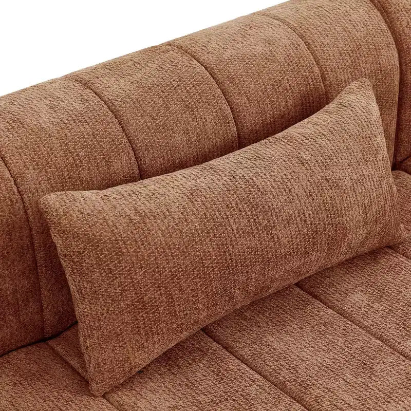 Divano componibile modulare MAYEERTY da 145,5 pollici con rivestimento in poliestere beige, divano in spugna compressa a 4 pezzi per soggiorno