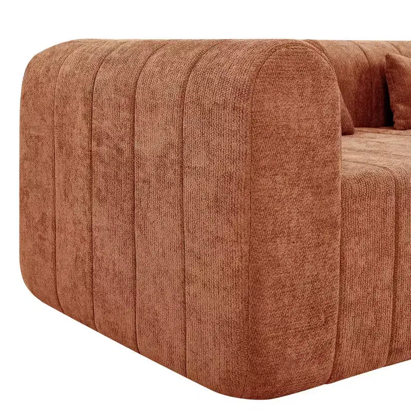 Divano componibile modulare MAYEERTY da 145,5 pollici con rivestimento in poliestere beige, divano in spugna compressa a 4 pezzi per soggiorno