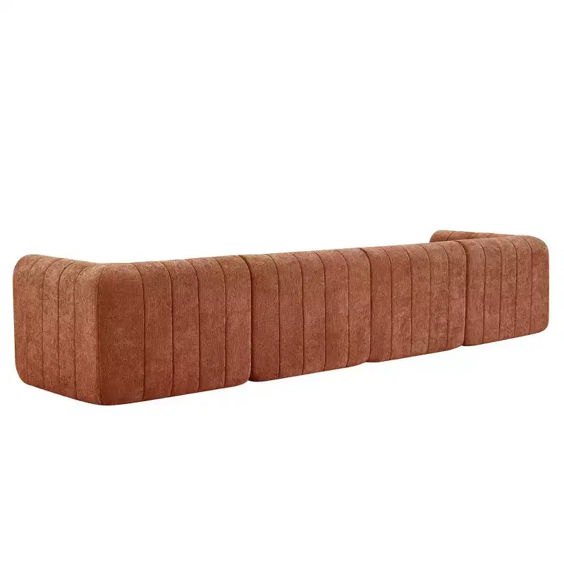 Divano componibile modulare MAYEERTY da 145,5 pollici con rivestimento in poliestere beige, divano in spugna compressa a 4 pezzi per soggiorno