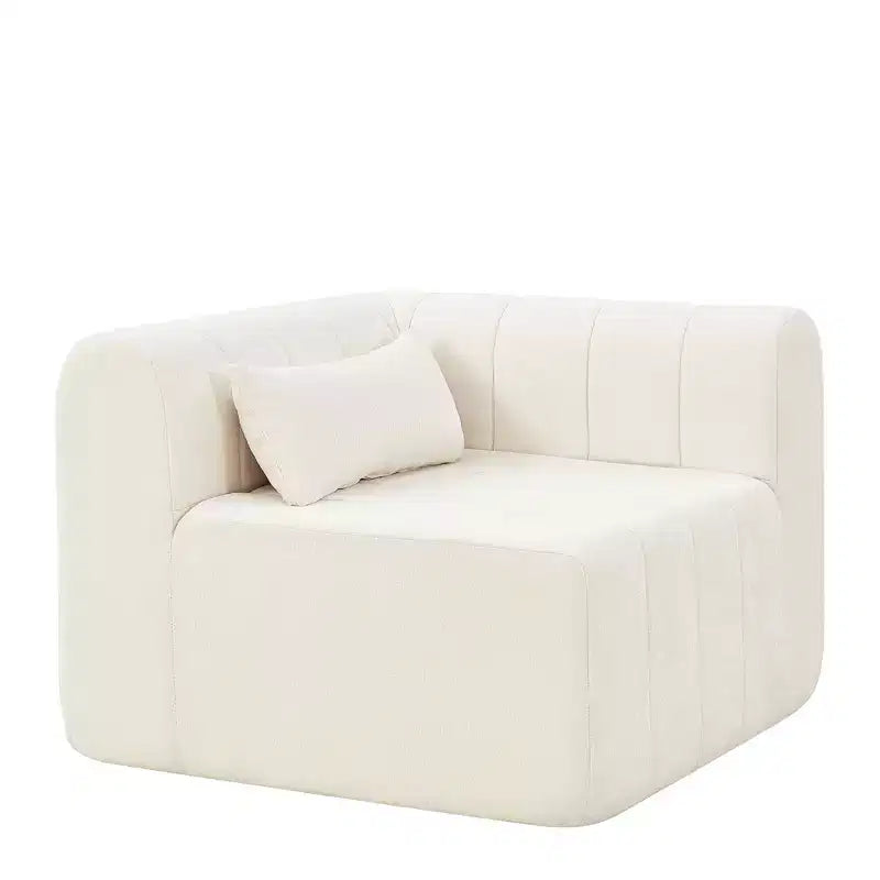 Divano componibile modulare MAYEERTY da 145,5 pollici con rivestimento in poliestere beige, divano in spugna compressa a 4 pezzi per soggiorno