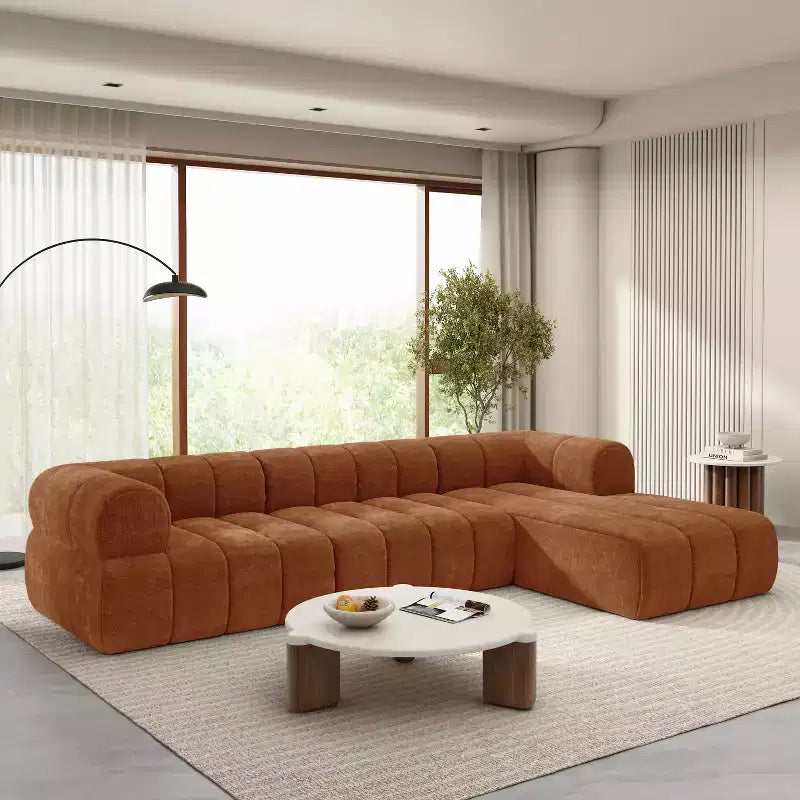 Divano componibile a L MAYEERTY da 122 pollici, 2 pezzi completamente assemblati, chaise longue a destra, spugna ad alta densità