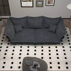 Divano modulare componibile, divano con seduta profonda e grandi cuscini, divano letto imbottito per appartamento, soggiorno, hotel, monolocale, ufficio