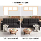 Divano Letto da 84''Divano Letto Sezionale a L con Letto EstraibilePenisole Reversibili con ContenitoreBraccioli con Contenitore a ScomparsaPortabicchieri e Porte di Ricarica USB