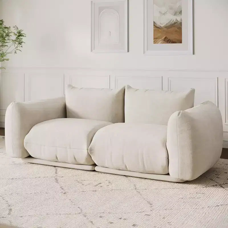 Divano Modulare Love Seat in Tessuto Ciniglia, Divano Cloud a 2 Posti con Imbottitura ad Alta Resilienza, Design Senza Struttura per Appartamenti e Salotti