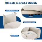 Divano Modulare Love Seat in Tessuto Ciniglia, Divano Cloud a 2 Posti con Imbottitura ad Alta Resilienza, Design Senza Struttura per Appartamenti e Salotti