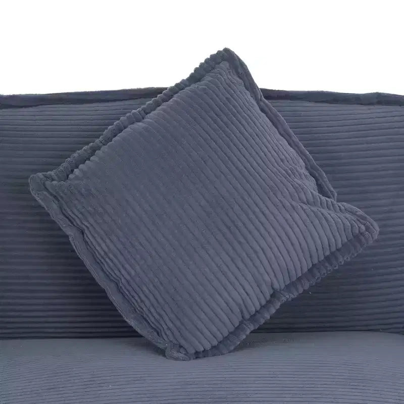 MAYEERTY 70.8 Divano Moderno Divano Modulare in Corduroy Imbottito con Quattro Cuscini per Soggiorno Blu
