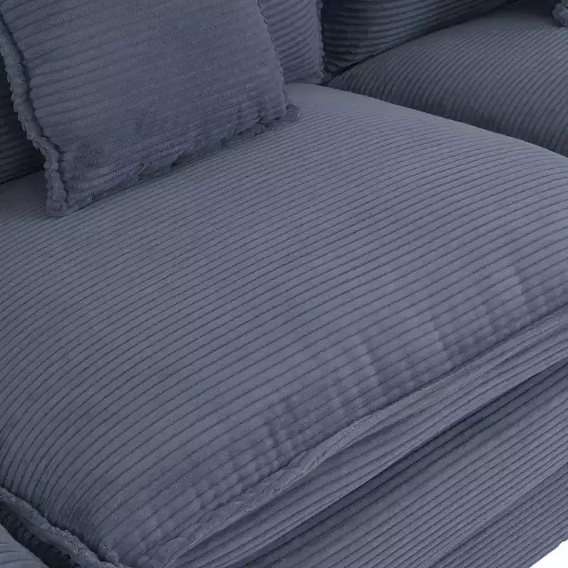 MAYEERTY 70.8 Divano Moderno Divano Modulare in Corduroy Imbottito con Quattro Cuscini per Soggiorno Blu
