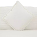 MAYEERTY 141.6 Divano Modulare Moderno in Corduroy con Quattro Cuscini per Soggiorno Beige