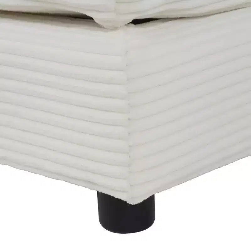 MAYEERTY 141.6 Divano Modulare Moderno in Corduroy con Quattro Cuscini per Soggiorno Beige