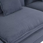 MAYEERTY 141.6 Divano Modulare Moderno Rivestito in Velluto a Coste con Quattro Cuscini per Soggiorno Blu