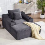 Chaise longue in velluto a coste da 67", braccioli da 9,9", reclinabile con seduta profonda, divano letto convertibile senza struttura con 2 cuscini
