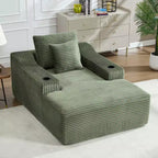 Chaise longue in velluto a coste da 67", braccioli da 9,9", reclinabile con seduta profonda, divano letto convertibile senza struttura con 2 cuscini