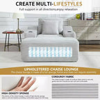 Chaise longue in velluto a coste da 67", braccioli da 9,9", reclinabile con seduta profonda, divano letto convertibile senza struttura con 2 cuscini