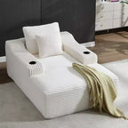 Chaise longue in velluto a coste da 67", braccioli da 9,9", reclinabile con seduta profonda, divano letto convertibile senza struttura con 2 cuscini