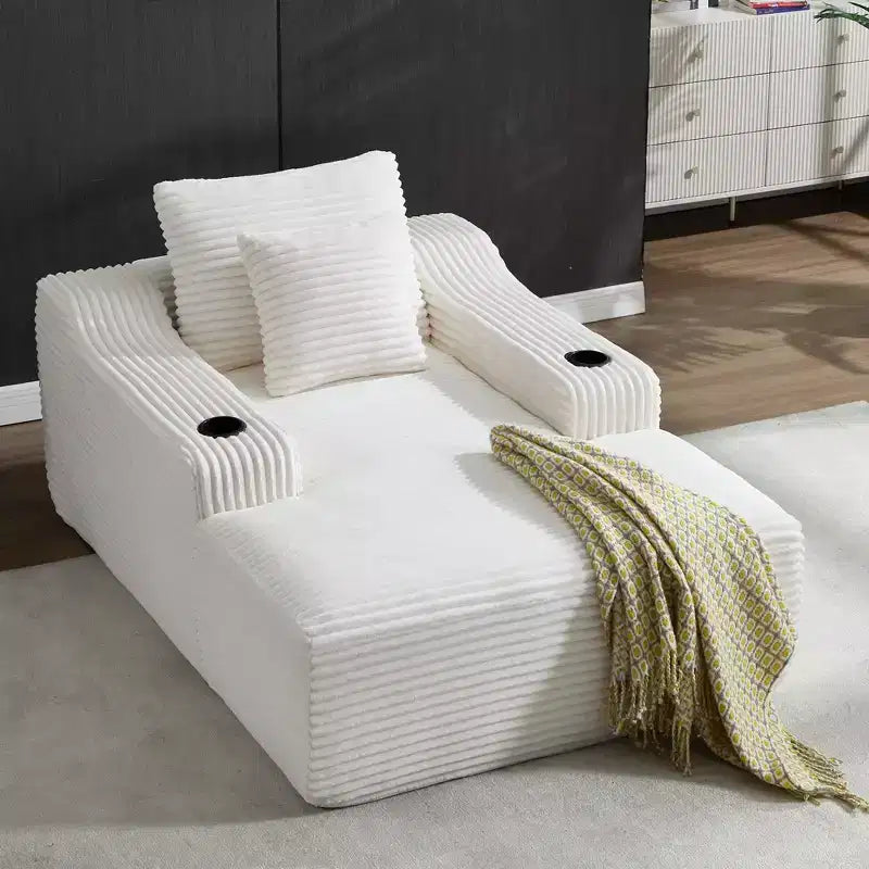 Chaise longue in velluto a coste da 67", braccioli da 9,9", reclinabile con seduta profonda, divano letto convertibile senza struttura con 2 cuscini