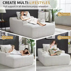 Chaise longue in velluto a coste da 67", braccioli da 9,9", reclinabile con seduta profonda, divano letto convertibile senza struttura con 2 cuscini