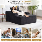 Chaise longue in velluto a coste da 67", braccioli da 9,9", reclinabile con seduta profonda, divano letto convertibile senza struttura con 2 cuscini