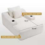 Chaise longue in velluto a coste da 67", braccioli da 9,9", reclinabile con seduta profonda, divano letto convertibile senza struttura con 2 cuscini