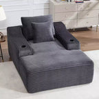 Chaise longue in velluto a coste da 67", braccioli da 9,9", reclinabile con seduta profonda, divano letto convertibile senza struttura con 2 cuscini
