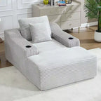 Chaise longue in velluto a coste da 67", braccioli da 9,9", reclinabile con seduta profonda, divano letto convertibile senza struttura con 2 cuscini