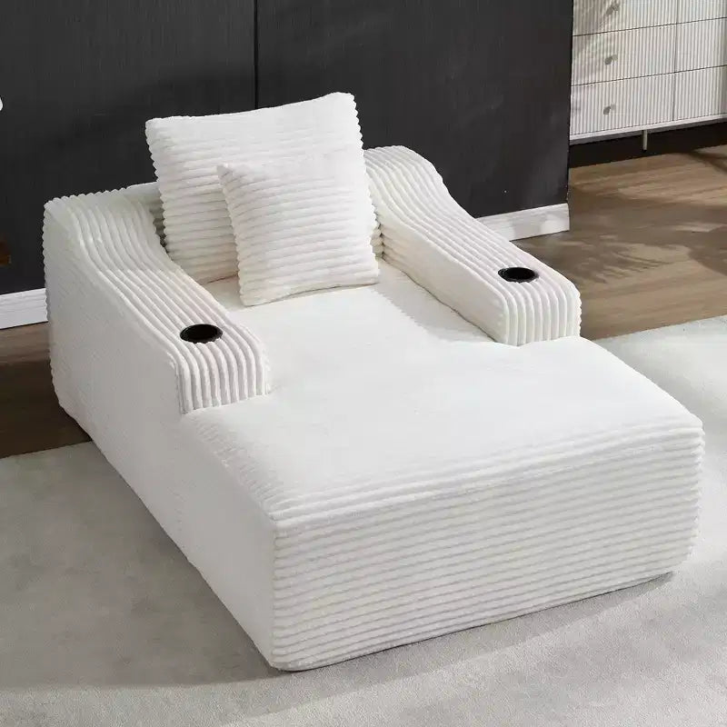 Chaise longue in velluto a coste da 67", braccioli da 9,9", reclinabile con seduta profonda, divano letto convertibile senza struttura con 2 cuscini