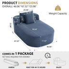 Divano chaise longue in velluto a coste da 171 cm, seduta ampia, poltrona King con seduta profonda e 2 cuscini, divano letto convertibile senza telaio per il soggiorno