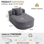 Divano chaise longue in velluto a coste da 171 cm, seduta ampia, poltrona King con seduta profonda e 2 cuscini, divano letto convertibile senza telaio per il soggiorno