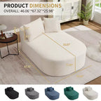 Divano chaise longue in velluto a coste da 171 cm, seduta ampia, poltrona King con seduta profonda e 2 cuscini, divano letto convertibile senza telaio per il soggiorno