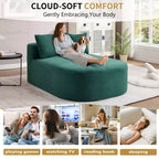 Divano chaise longue in velluto a coste da 171 cm, seduta ampia, poltrona King con seduta profonda e 2 cuscini, divano letto convertibile senza telaio per il soggiorno