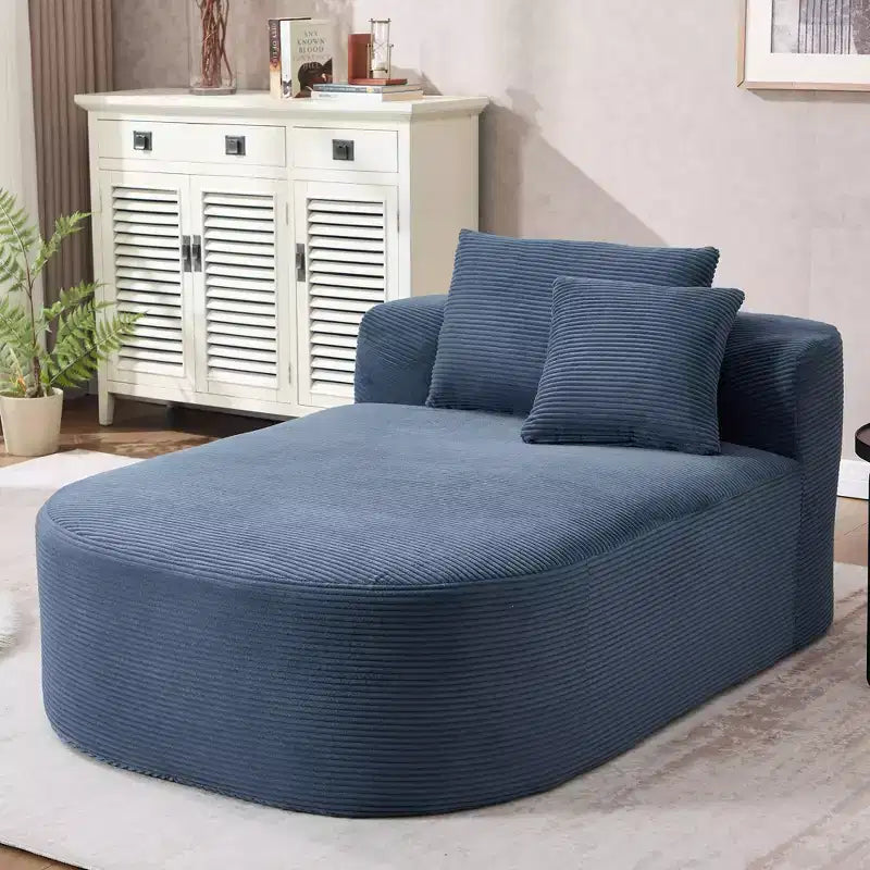 Divano chaise longue in velluto a coste da 171 cm, seduta ampia, poltrona King con seduta profonda e 2 cuscini, divano letto convertibile senza telaio per il soggiorno