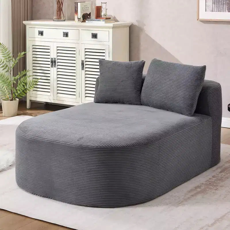Divano chaise longue in velluto a coste da 171 cm, seduta ampia, poltrona King con seduta profonda e 2 cuscini, divano letto convertibile senza telaio per il soggiorno