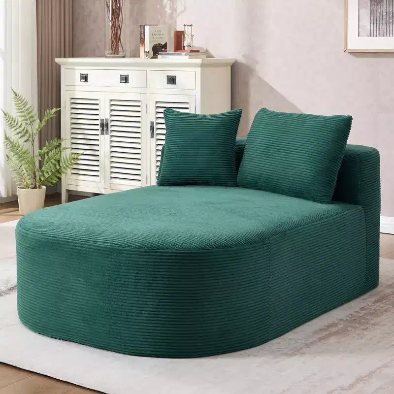 Divano chaise longue in velluto a coste da 171 cm, seduta ampia, poltrona King con seduta profonda e 2 cuscini, divano letto convertibile senza telaio per il soggiorno