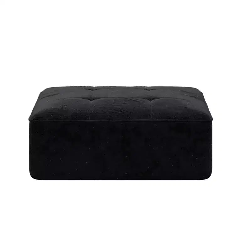 143.7 Set Divano Sezionale Modulare con Pouf Rimovibile, Divano con Seduta Profonda Capitonnè, Chaise longue e Poltrona, Divano Moderno in Ciniglia Scintillante per Soggiorno