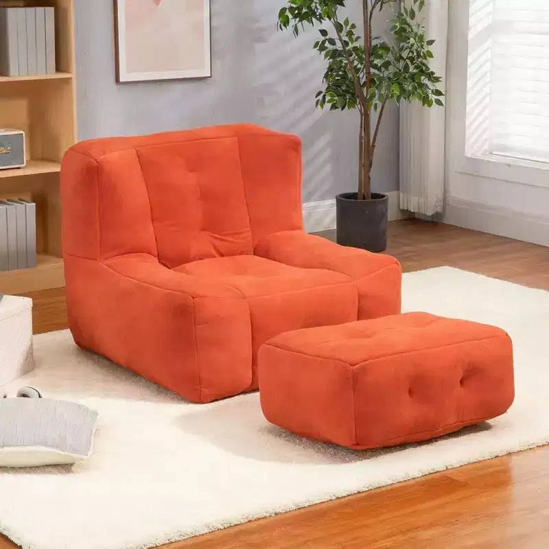 Poltrona Sacco Soffice per Adulti, Divano in Memory Foam Super Morbido con Pouf, Poltrona Sacco Moderna e Confortevole per Soggiorno o Camera da Letto