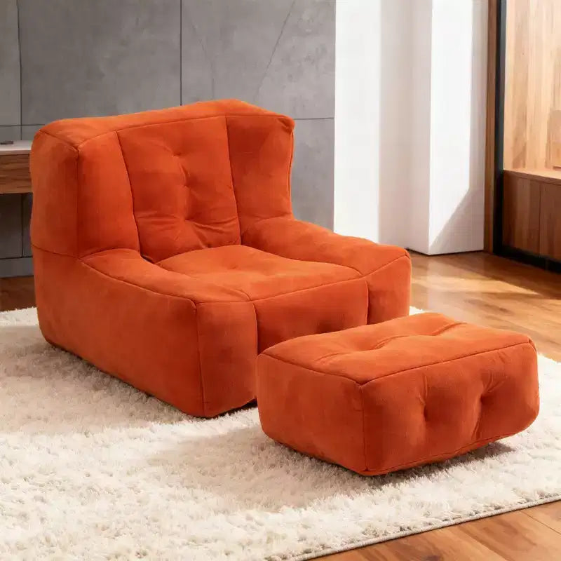 Poltrona Sacco Soffice per Adulti, Divano in Memory Foam Super Morbido con Pouf, Poltrona Sacco Moderna e Confortevole per Soggiorno o Camera da Letto
