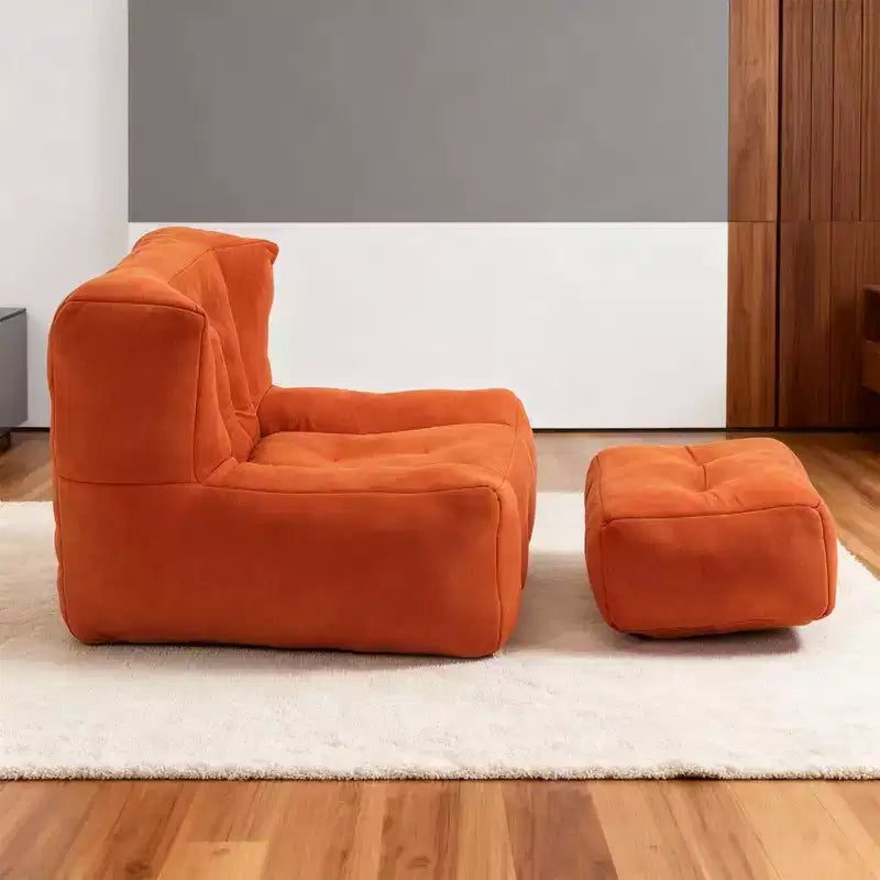 Poltrona Sacco Soffice per Adulti, Divano in Memory Foam Super Morbido con Pouf, Poltrona Sacco Moderna e Confortevole per Soggiorno o Camera da Letto