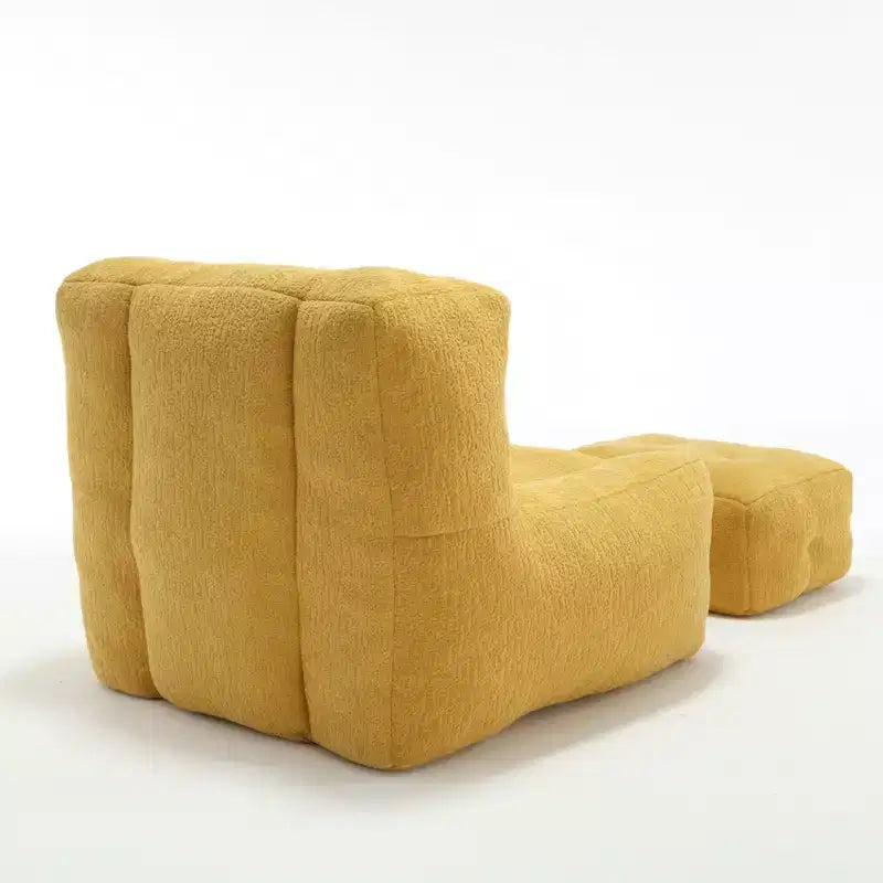 Poltrona Sacco Soffice per Adulti, Divano in Memory Foam Super Morbido con Pouf, Comoda Poltrona Sacco Moderna da Interno per Soggiorno o Camera da Letto