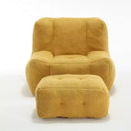 Poltrona Sacco Soffice per Adulti, Divano in Memory Foam Super Morbido con Pouf, Comoda Poltrona Sacco Moderna da Interno per Soggiorno o Camera da Letto
