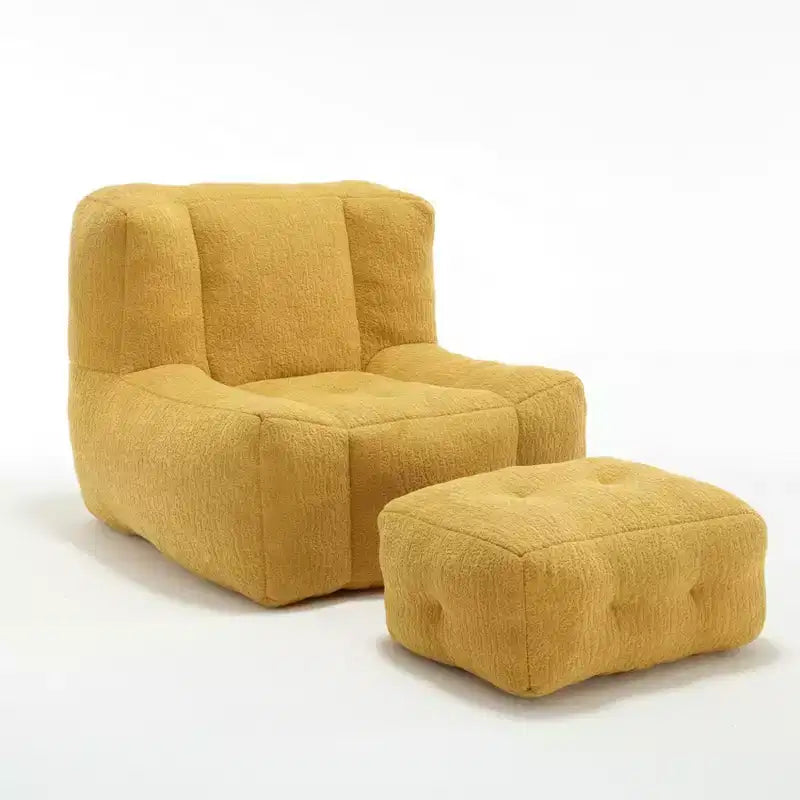 Poltrona Sacco Soffice per Adulti, Divano in Memory Foam Super Morbido con Pouf, Comoda Poltrona Sacco Moderna da Interno per Soggiorno o Camera da Letto