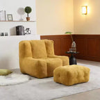 Poltrona Sacco Soffice per Adulti, Divano in Memory Foam Super Morbido con Pouf, Comoda Poltrona Sacco Moderna da Interno per Soggiorno o Camera da Letto