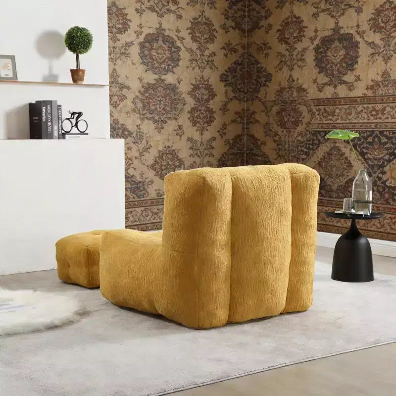 Poltrona Sacco Soffice per Adulti, Divano in Memory Foam Super Morbido con Pouf, Comoda Poltrona Sacco Moderna da Interno per Soggiorno o Camera da Letto