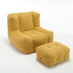 Poltrona Sacco Soffice per Adulti, Divano in Memory Foam Super Morbido con Pouf, Comoda Poltrona Sacco Moderna da Interno per Soggiorno o Camera da Letto