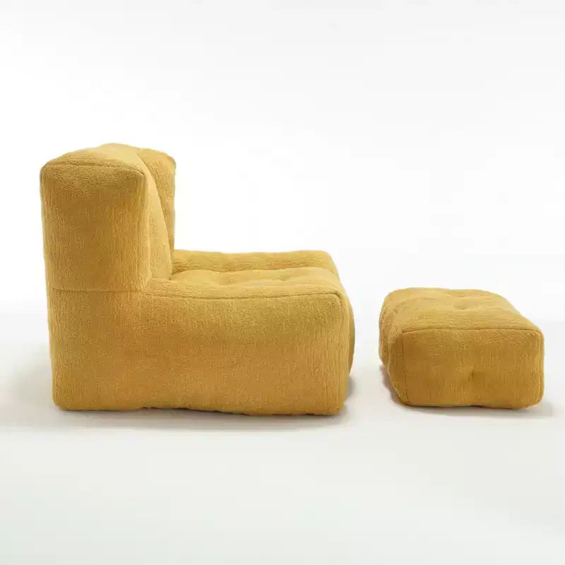 Poltrona Sacco Soffice per Adulti, Divano in Memory Foam Super Morbido con Pouf, Comoda Poltrona Sacco Moderna da Interno per Soggiorno o Camera da Letto