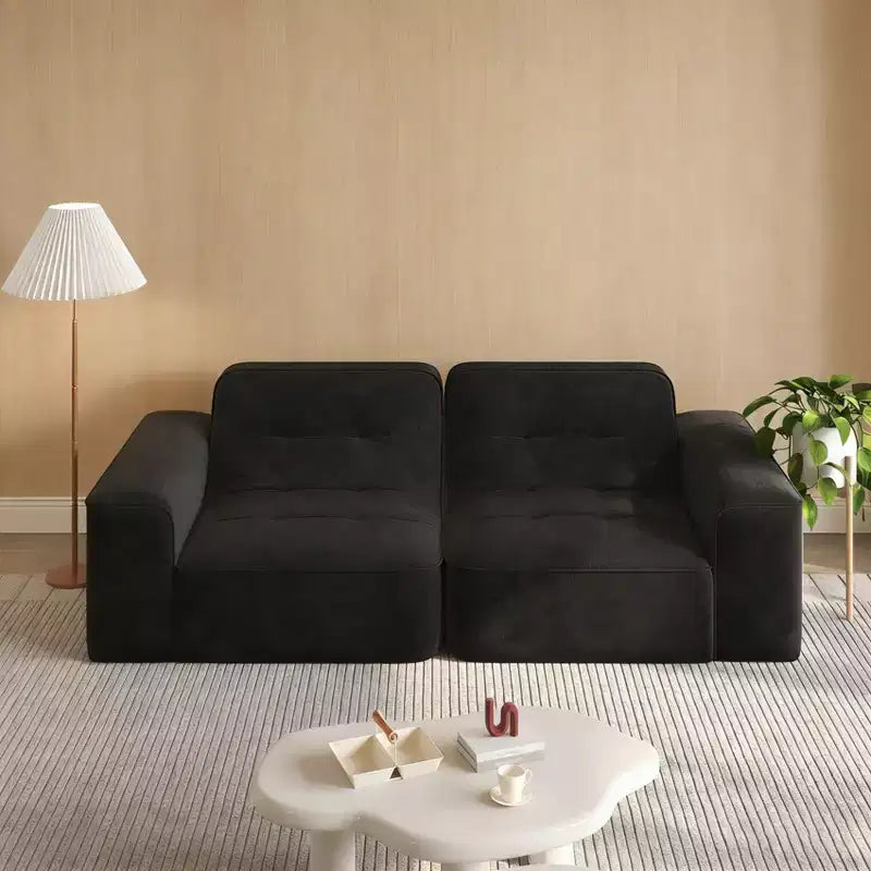 83,6 Divano componibile a 3 posti con design trapuntato, divano moderno in ciniglia scintillante, divano con seduta profonda per soggiorno, appartamento, ufficio, monolocale