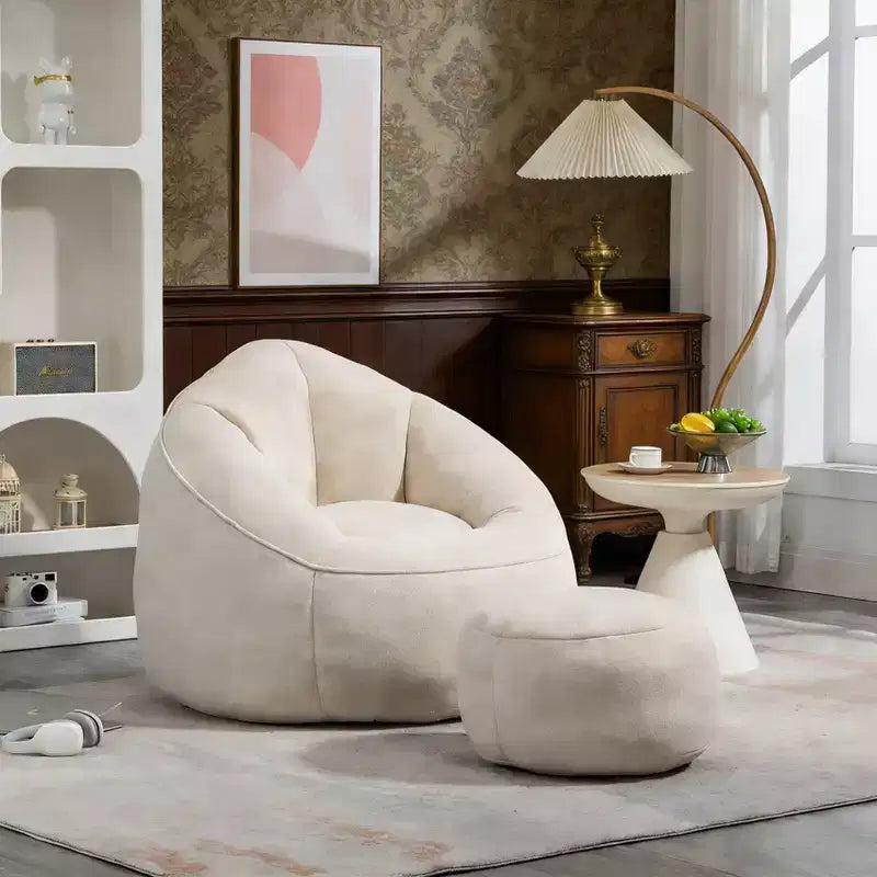 Sedia da divano a sacco Bedding, sedia a sacco con schiuma ad alta pressione, materiale per adulti con imbottitura in schiuma compressa, pouf a sacco con poggiapiedi