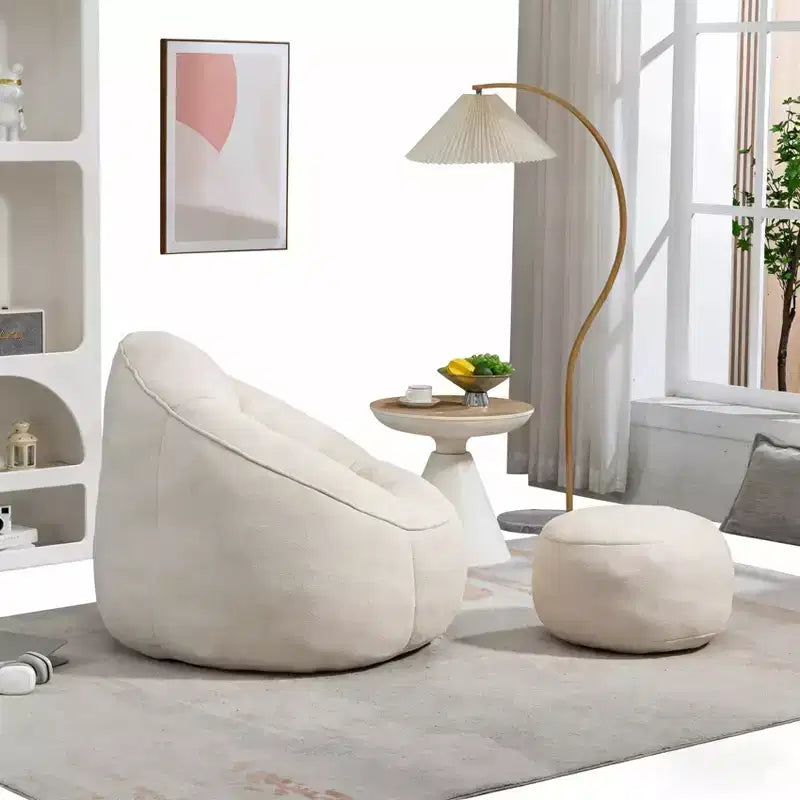 Sedia da divano a sacco Bedding, sedia a sacco con schiuma ad alta pressione, materiale per adulti con imbottitura in schiuma compressa, pouf a sacco con poggiapiedi