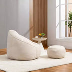 Sedia da divano a sacco Bedding, sedia a sacco con schiuma ad alta pressione, materiale per adulti con imbottitura in schiuma compressa, pouf a sacco con poggiapiedi