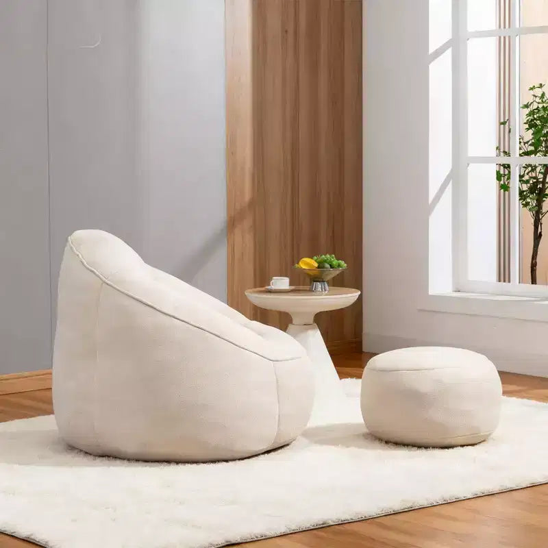 Sedia da divano a sacco Bedding, sedia a sacco con schiuma ad alta pressione, materiale per adulti con imbottitura in schiuma compressa, pouf a sacco con poggiapiedi