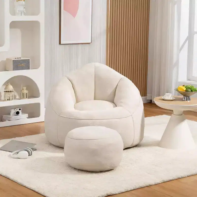 Sedia da divano a sacco Bedding, sedia a sacco con schiuma ad alta pressione, materiale per adulti con imbottitura in schiuma compressa, pouf a sacco con poggiapiedi