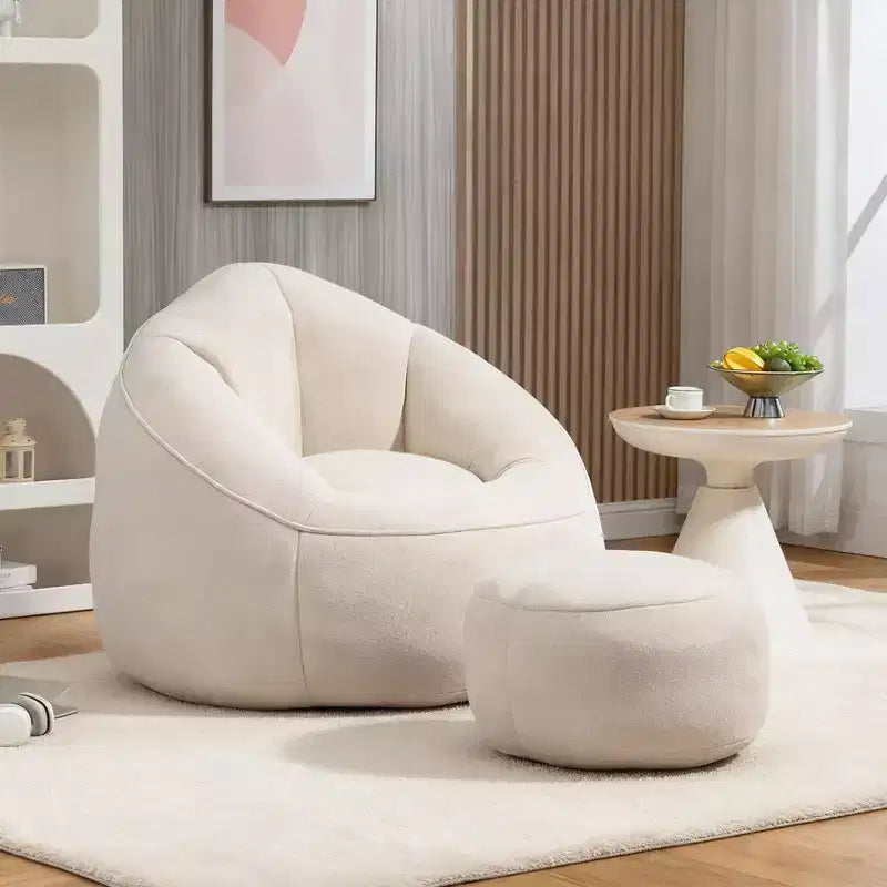 Sedia da divano a sacco Bedding, sedia a sacco con schiuma ad alta pressione, materiale per adulti con imbottitura in schiuma compressa, pouf a sacco con poggiapiedi